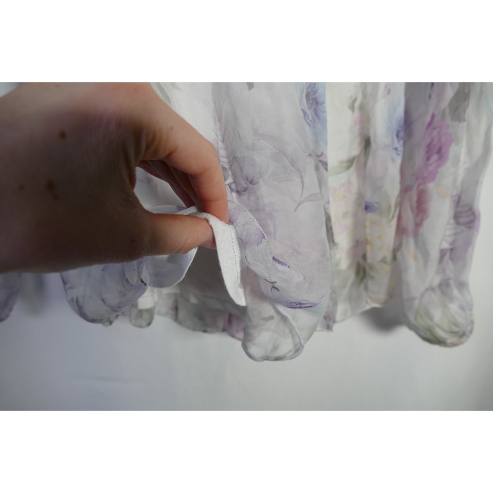 Viola Borghi Women Floral Made in Italy Silk Top Size S Dainty Romantic Ethereal - Picture 4 of 11